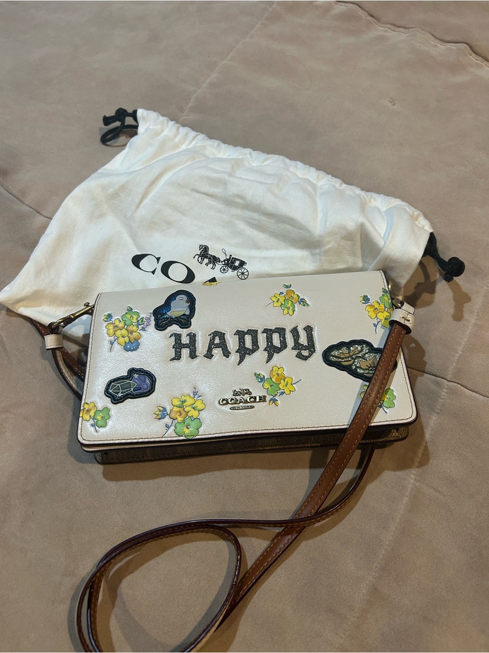 Disney X Coach Happy Foldover Crossbody Clutch 33049 Dwarves